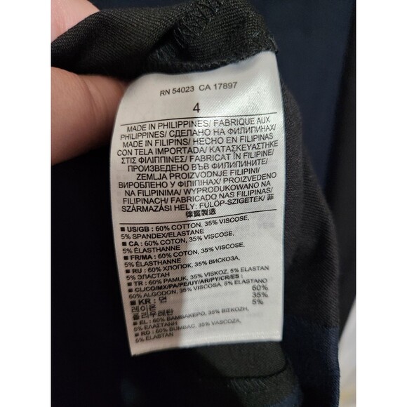 New Banana Republic Sloan Dress 4 Navy Colorblock Cutout Sheath V-Neck Old Money - Picture 13 of 14